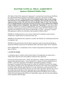 NeoPharm, Inc. - Master Clinical Trial Agreement for Sponsor-Initiated Studies Only - 12/2002