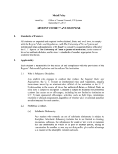 Student Conduct and Discipline Model Policy (Rev. 9.17.2015)