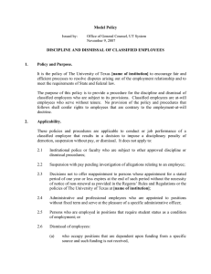Discipline and Dismissal of Classified Employees (11.7.2007)