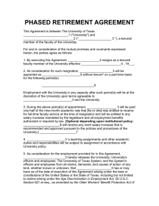 SSC Faculty - Phased Retirement Agreement [formerly Incentive Retirement Program]