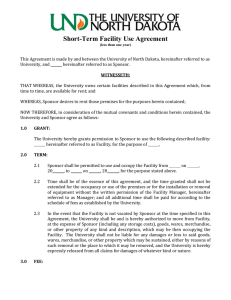 Facility Use Agreement Template