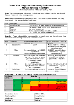 Manual handling risk assessment form