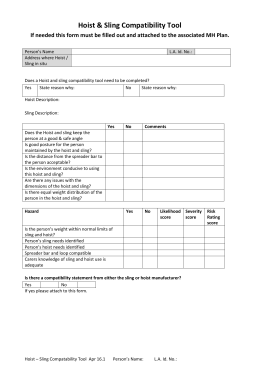 Manual handling risk assessment form