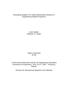 Evaluating Support for Underrepresented Students in Engineering Degree Programs