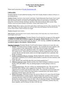 Faculty Senate Meeting Minutes Monday, May 7, 2007  Call to order: