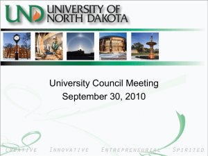 University Senate Report for September 30, 2010