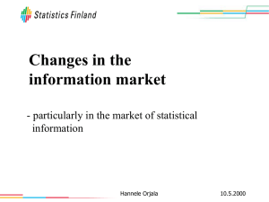 Changes in the information market - particularly in the market of statistical information