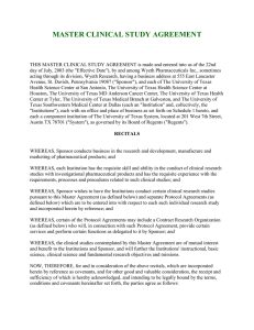 Wyeth Pharmaceuticals, Inc. - Master Clinical Study Agreement - 7/22/2003