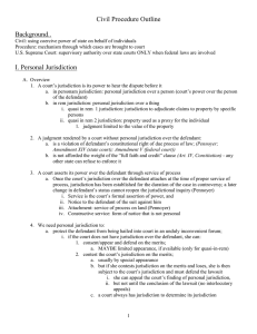 Civil Procedure Outline Background..