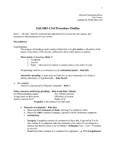 Fall 2003 Civil Procedure Outline