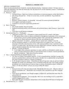 PERSONAL JURISDICTION SPECIFIC JURISDICITION