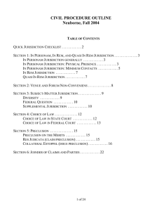 CIVIL PROCEDURE OUTLINE Neuborne, Fall 2004 T C