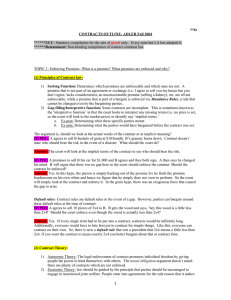 ד״ס בּ CONTRACTS OUTLINE- ADLER Fall 2004 ******UCC-