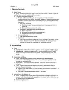 Adhesion Contracts  Spring 2001 Contracts II