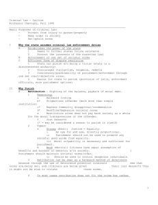 Criminal Law - Outline Professor Chevigny, Fall 1995 ___________________________________________________________________________