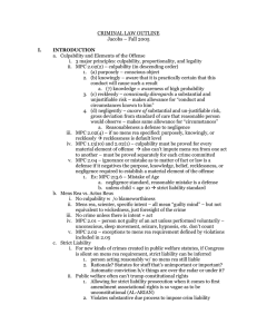 CRIMINAL LAW OUTLINE Jacobs – Fall 2005