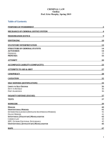 Table of Contents  CRIMINAL LAW Outline