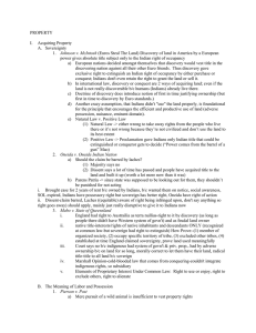 PROPERTY  I.  Acquiring Property A.  Sovereignty