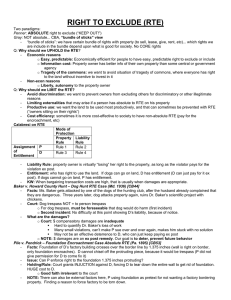 RIGHT TO EXCLUDE (RTE)
