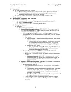 Copyright Outline – Petrocelli  Prof. Reese – Spring 2007 I.