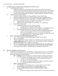 Law of Democracy – Issacharoff, Spring 2005  A.