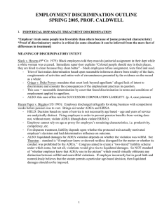 EMPLOYMENT DISCRIMINATION OUTLINE SPRING 2005, PROF. CALDWELL