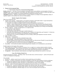 I.  Themes in Environmental Policy Positive Normative Attitudinal