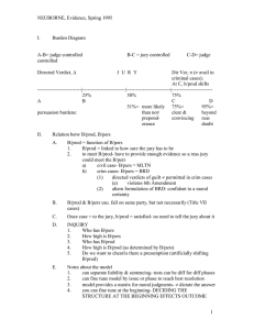 NEUBORNE, Evidence, Spring 1995 I. Burden Diagram