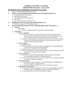 I F T FEDERAL INCOME TAXATION