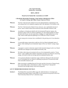 A Resolution Proposing a Joint Student-Administrative Effort to Conserve Energy and Utilize Cleaner Sources of Power