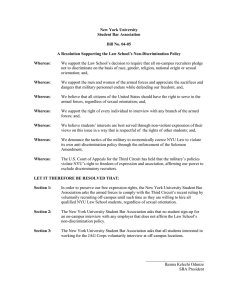 Spring 2005 Resolution Regarding Military Recruiting in Violation of Antidiscrimination Policy