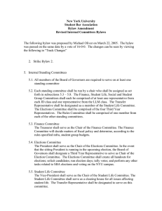 Internal Standing Committee Bylaw Amendments