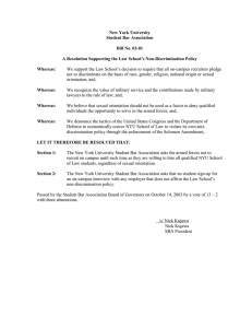 Fall 2003 Resolution Regarding Military Recruiting in Violation of Antidiscrimination Policy