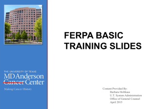 FERPA: Basic Employee Training Slides