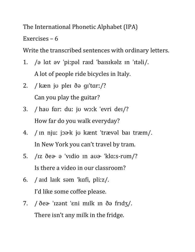 International Phonetic Alphabet Exercises Photos Alphabet Collections