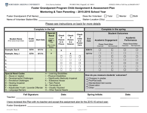 Child Assignment and Assessment Plan - Mentoring Teen Parenting