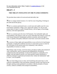W  DRAFT - 3 THE TREATY INITIATIVE ON THE WATER COMMONS