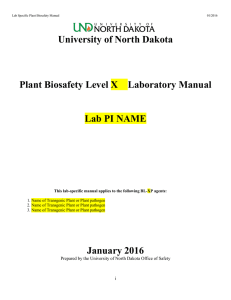 Plant Biosafety Lab Manual