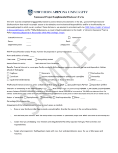 NAU Sponsored Project Supplemental Disclosure Form