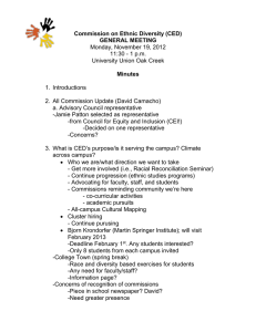 Commission on Ethnic Diversity (CED) GENERAL MEETING Minutes Monday, November 19, 2012