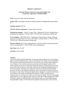 PROJECT ABSTRACT  Colorado Plateau Cooperative Ecosystem Studies Unit (Cooperative Agreement # H1200-04-0002)