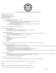 UND Export Control International Shipment Review Form
