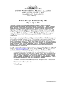 Mount Vernon Hotel Museum and Garden Hearst Fellowship 2016