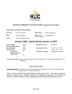 Spring Branch 1230 HCCS History 1301 Syllabus Tuesday and Thursday Spring 2015.doc