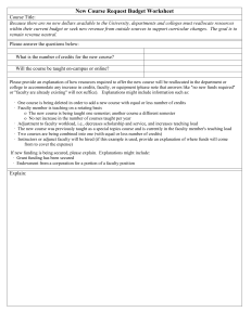 New Course Request Budget Worksheet
