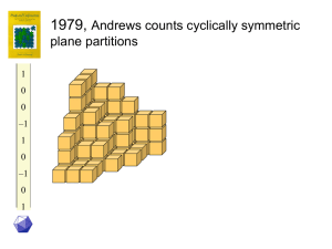 1979, Andrews counts cyclically symmetric plane partitions 1
