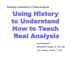 Using history to understand how to teach Real Analysis