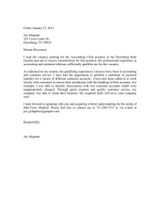 Friday January 27, 2012 Joe Jobgetter 101 Cover Letter Dr.
