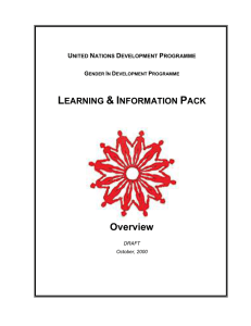 Gender Mainstreaming Learning Manual and Information Pack