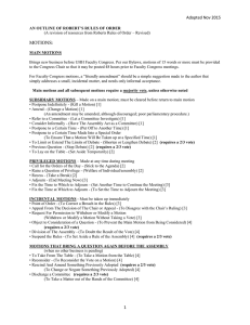 Outline of Roberts Rules of Order for Faculty Congress